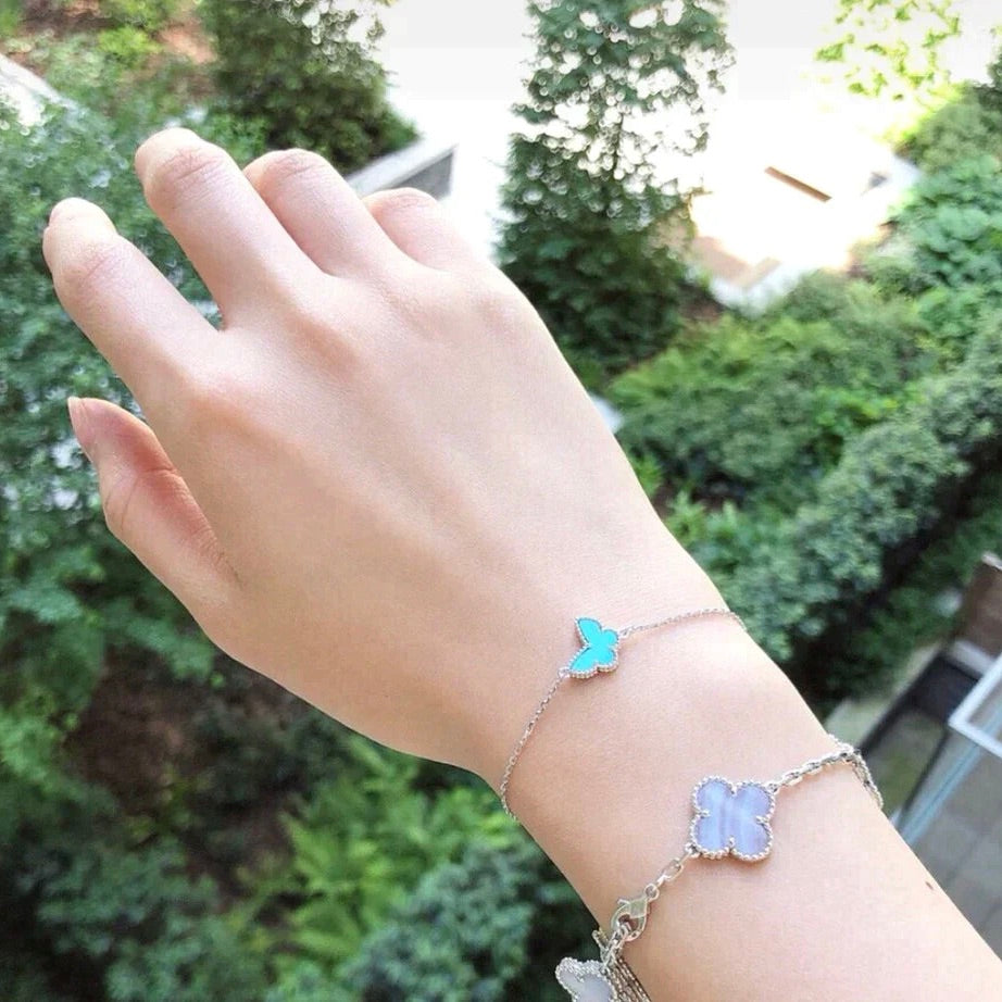 [⭐Mirelle]BUTTERFLY TURQUOISE BUTTERFLY BRACELET SILVER