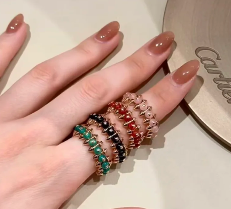 [⭐Mirelle]CLASH ELEGANT ROSE GOLD RING FEATURING NATURAL AGATE