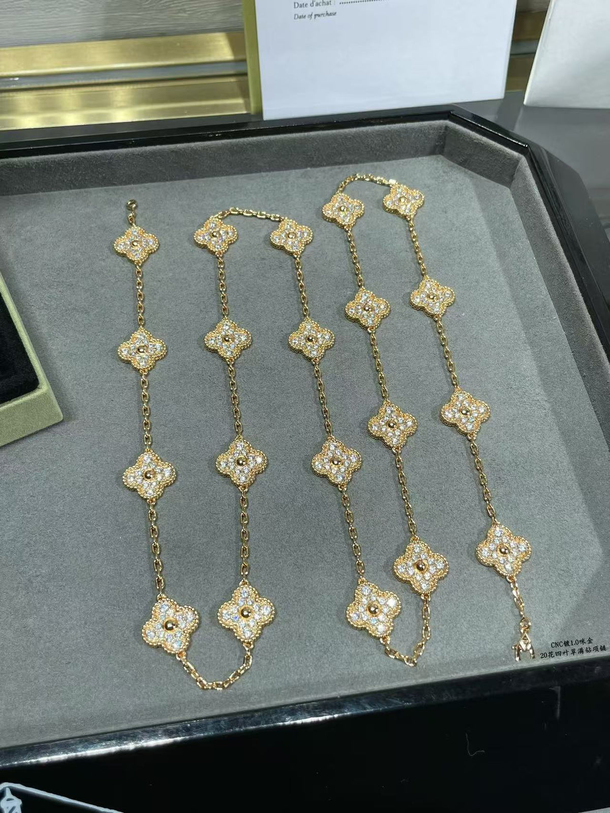 [⭐Mirelle]CLOVER 20 MOTIFS FULL-DIAMOND NECKLACE