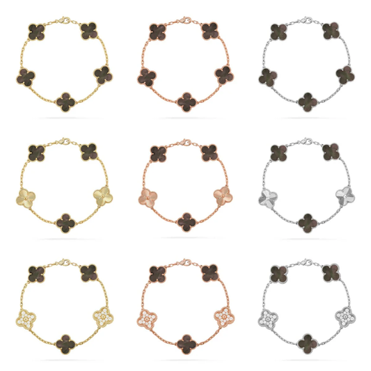[⭐Mirelle] CLOVER 5 MOTIF GRAY MOP BRACELET COLLECTION