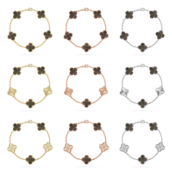 [⭐Mirelle] CLOVER 5 MOTIF GRAY MOP BRACELET COLLECTION