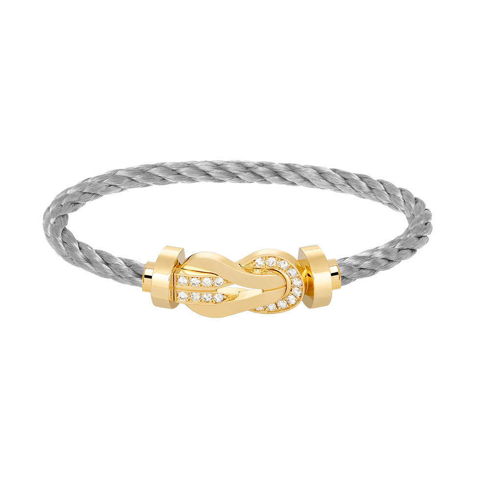 [⭐Mirelle]CHANCE LARGE 8 FIGURE BUCKLE HALF DIAMOND BRACELET GOLD