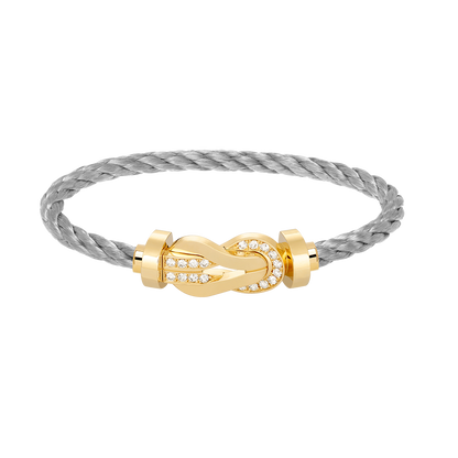 [⭐Mirelle]CHANCE LARGE 8 FIGURE BUCKLE HALF DIAMOND BRACELET GOLD