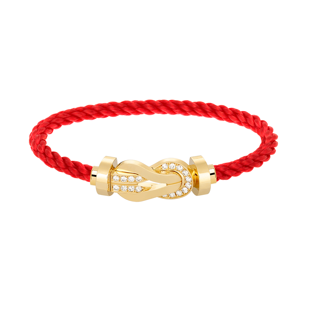 [⭐Mirelle]CHANCE LARGE 8 FIGURE BUCKLE HALF DIAMOND BRACELET GOLD