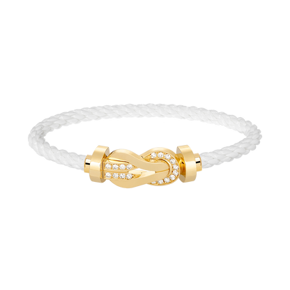 [⭐Mirelle]CHANCE LARGE 8 FIGURE BUCKLE HALF DIAMOND BRACELET GOLD