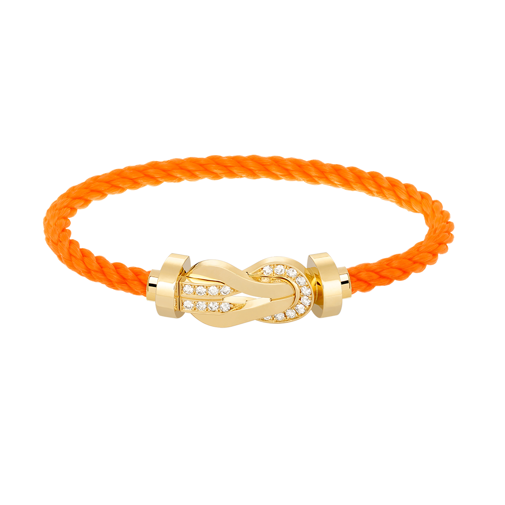 [⭐Mirelle]CHANCE LARGE 8 FIGURE BUCKLE HALF DIAMOND BRACELET GOLD