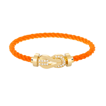 [⭐Mirelle]CHANCE LARGE 8 FIGURE BUCKLE HALF DIAMOND BRACELET GOLD
