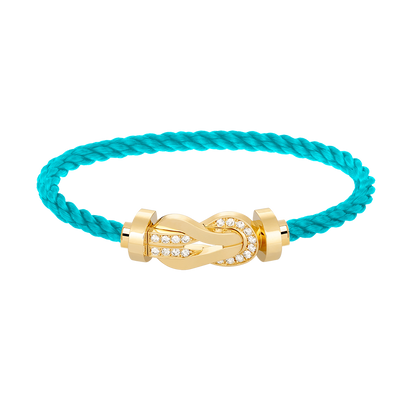 [⭐Mirelle]CHANCE LARGE 8 FIGURE BUCKLE HALF DIAMOND BRACELET GOLD