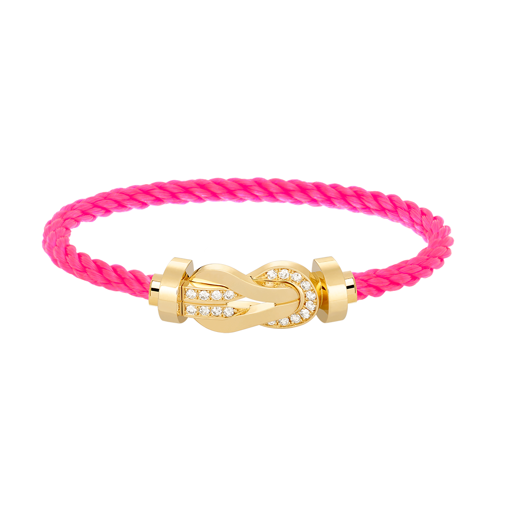 [⭐Mirelle]CHANCE LARGE 8 FIGURE BUCKLE HALF DIAMOND BRACELET GOLD