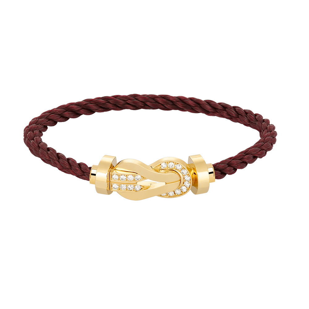 [⭐Mirelle]CHANCE LARGE 8 FIGURE BUCKLE HALF DIAMOND BRACELET GOLD