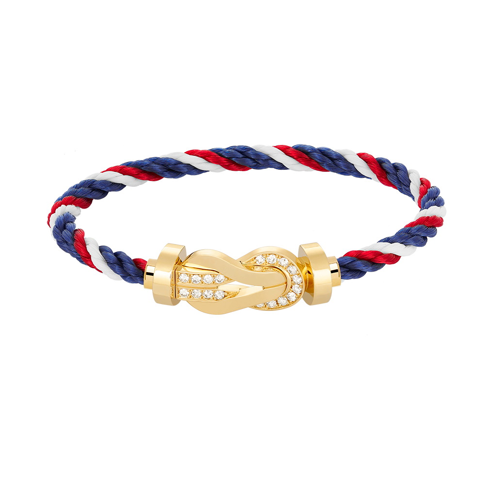 [⭐Mirelle]CHANCE LARGE 8 FIGURE BUCKLE HALF DIAMOND BRACELET GOLD