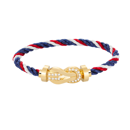 [⭐Mirelle]CHANCE LARGE 8 FIGURE BUCKLE HALF DIAMOND BRACELET GOLD