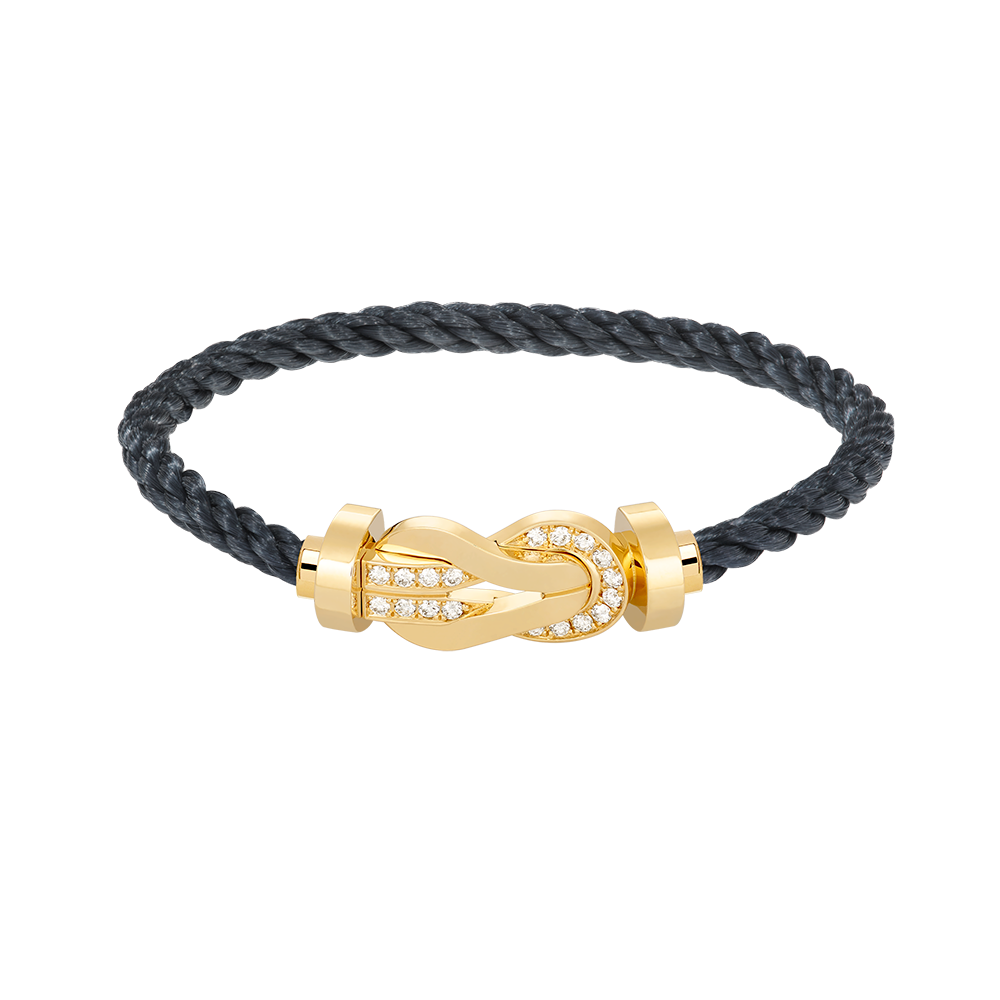 [⭐Mirelle]CHANCE LARGE 8 FIGURE BUCKLE HALF DIAMOND BRACELET GOLD
