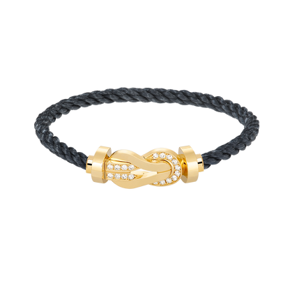 [⭐Mirelle]CHANCE LARGE 8 FIGURE BUCKLE HALF DIAMOND BRACELET GOLD