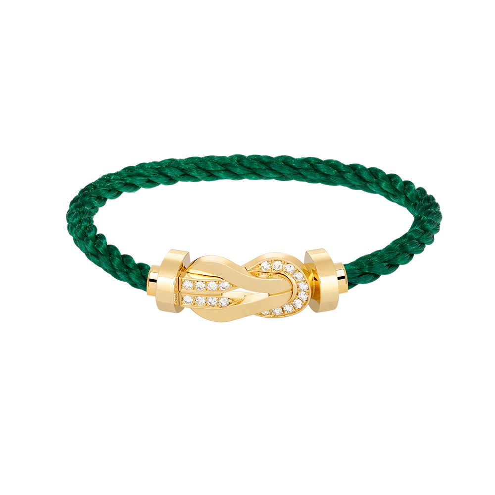 [⭐Mirelle]CHANCE LARGE 8 FIGURE BUCKLE HALF DIAMOND BRACELET GOLD