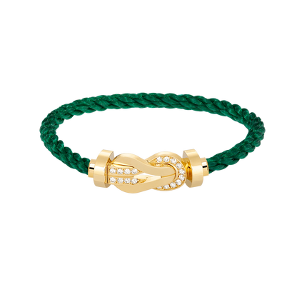 [⭐Mirelle]CHANCE LARGE 8 FIGURE BUCKLE HALF DIAMOND BRACELET GOLD