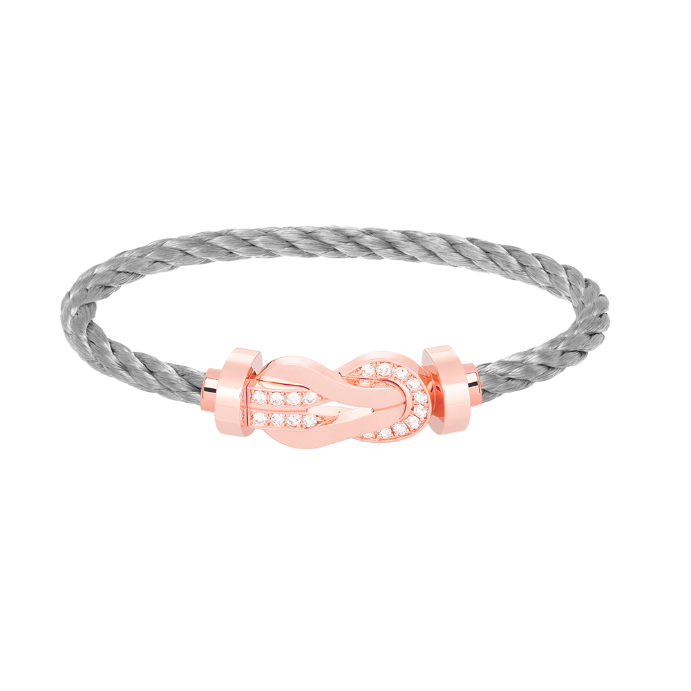 [⭐Mirelle]CHANCE LARGE 8 FIGURE BUCKLE HALF DIAMOND BRACELET ROSE GOLD