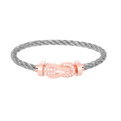 [⭐Mirelle]CHANCE LARGE 8 FIGURE BUCKLE HALF DIAMOND BRACELET ROSE GOLD