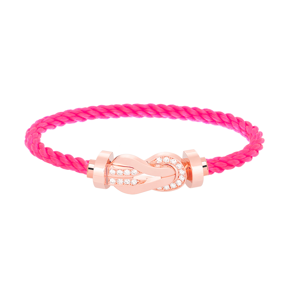[⭐Mirelle]CHANCE LARGE 8 FIGURE BUCKLE HALF DIAMOND BRACELET ROSE GOLD