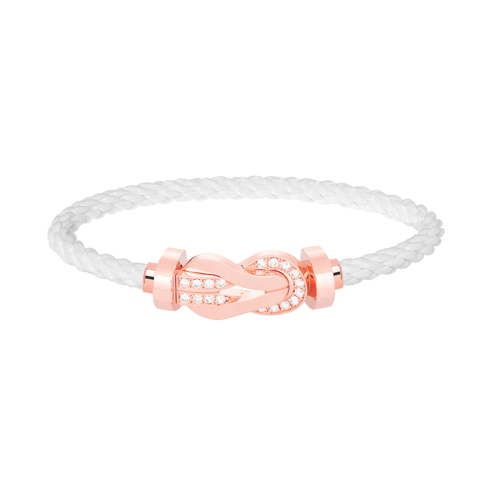 [⭐Mirelle]CHANCE LARGE 8 FIGURE BUCKLE HALF DIAMOND BRACELET ROSE GOLD