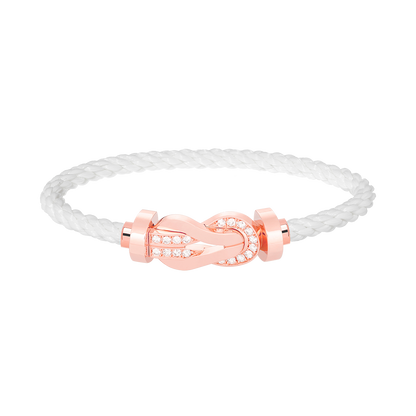 [⭐Mirelle]CHANCE LARGE 8 FIGURE BUCKLE HALF DIAMOND BRACELET ROSE GOLD