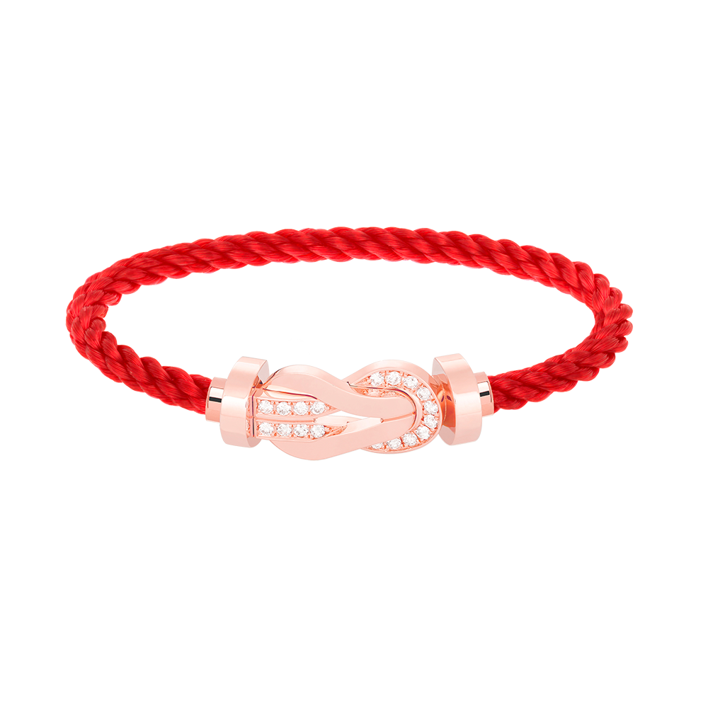 [⭐Mirelle]CHANCE LARGE 8 FIGURE BUCKLE HALF DIAMOND BRACELET ROSE GOLD
