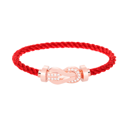 [⭐Mirelle]CHANCE LARGE 8 FIGURE BUCKLE HALF DIAMOND BRACELET ROSE GOLD