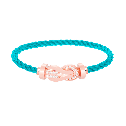 [⭐Mirelle]CHANCE LARGE 8 FIGURE BUCKLE HALF DIAMOND BRACELET ROSE GOLD