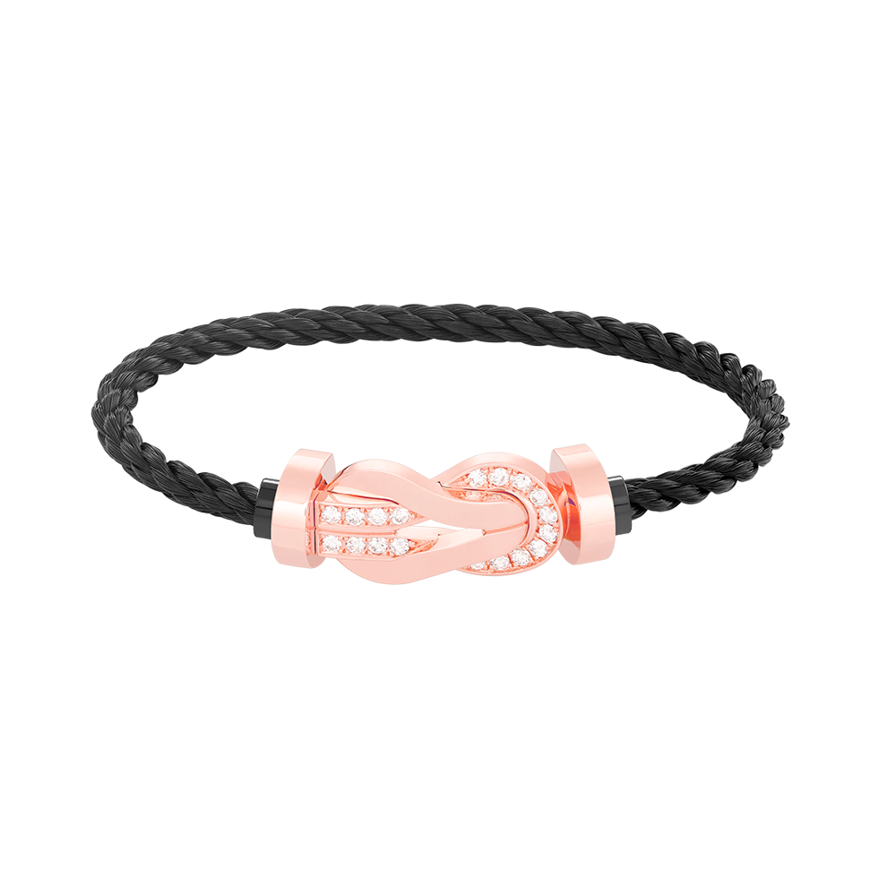 [⭐Mirelle]CHANCE LARGE 8 FIGURE BUCKLE HALF DIAMOND BRACELET ROSE GOLD