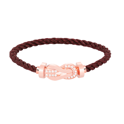 [⭐Mirelle]CHANCE LARGE 8 FIGURE BUCKLE HALF DIAMOND BRACELET ROSE GOLD