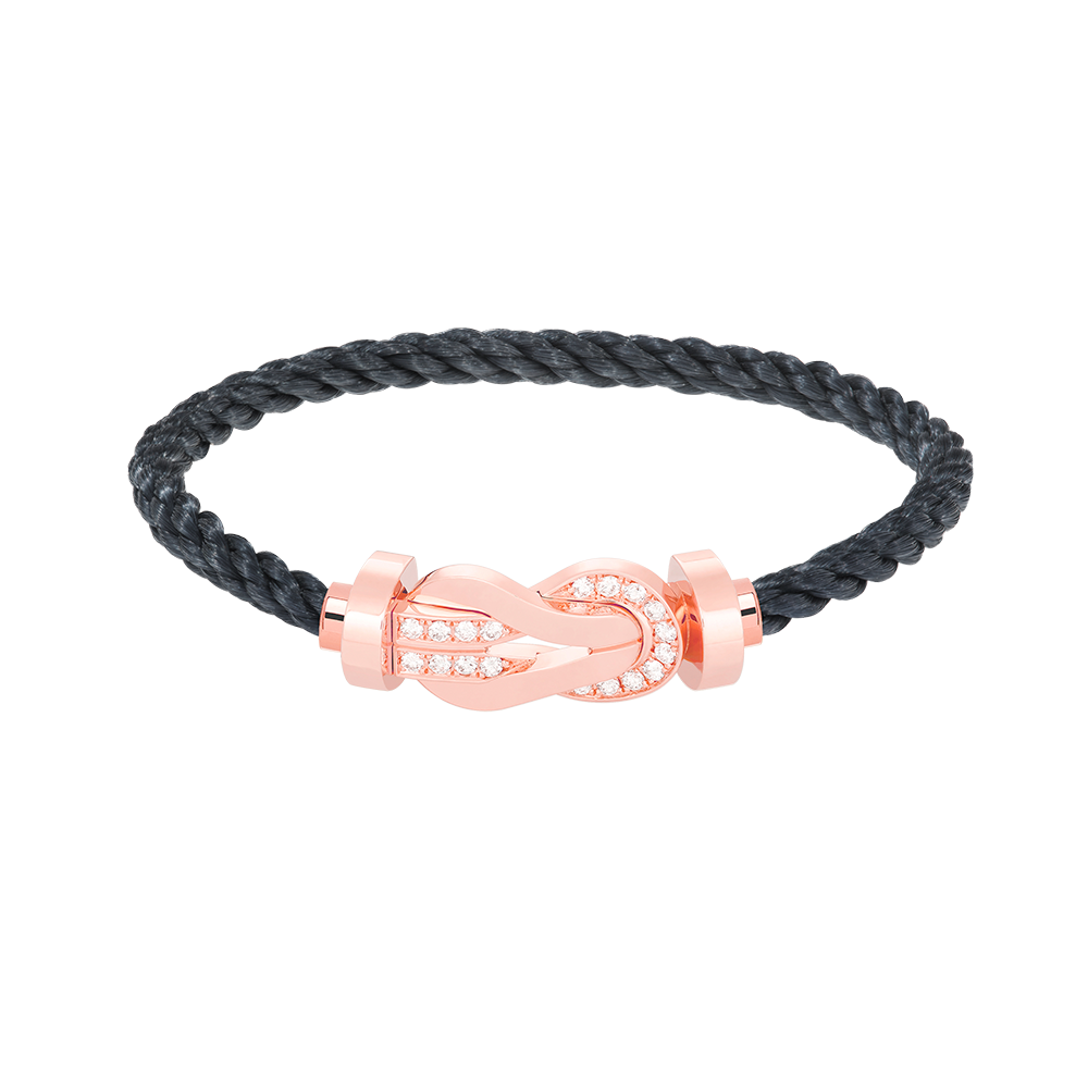 [⭐Mirelle]CHANCE LARGE 8 FIGURE BUCKLE HALF DIAMOND BRACELET ROSE GOLD