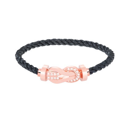 [⭐Mirelle]CHANCE LARGE 8 FIGURE BUCKLE HALF DIAMOND BRACELET ROSE GOLD