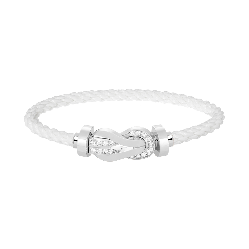 [⭐Mirelle]CHANCE LARGE 8 FIGURE BUCKLE HALF DIAMOND BRACELET SILVER
