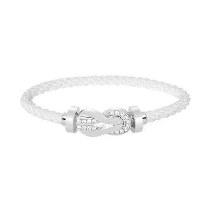 [⭐Mirelle]CHANCE LARGE 8 FIGURE BUCKLE HALF DIAMOND BRACELET SILVER