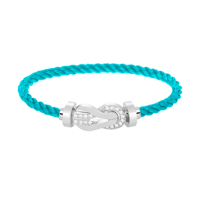 [⭐Mirelle]CHANCE LARGE 8 FIGURE BUCKLE HALF DIAMOND BRACELET SILVER