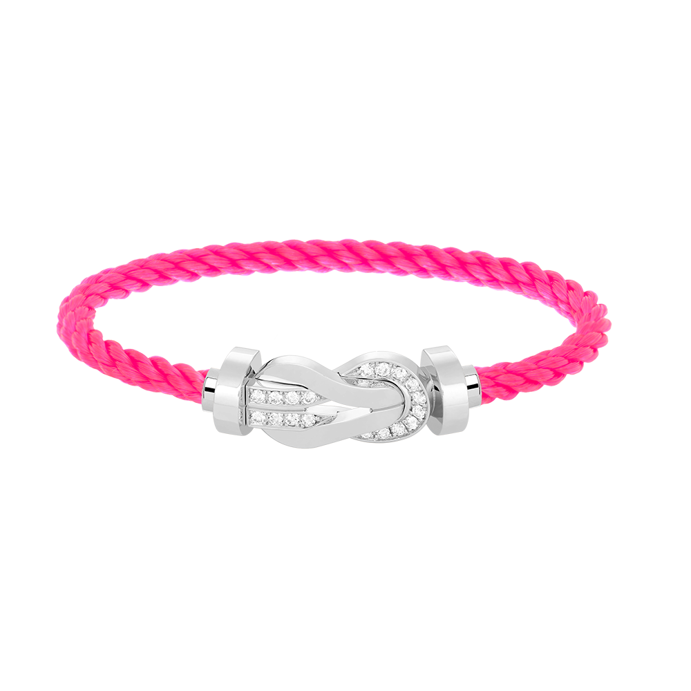 [⭐Mirelle]CHANCE LARGE 8 FIGURE BUCKLE HALF DIAMOND BRACELET SILVER