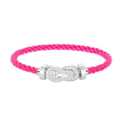 [⭐Mirelle]CHANCE LARGE 8 FIGURE BUCKLE HALF DIAMOND BRACELET SILVER