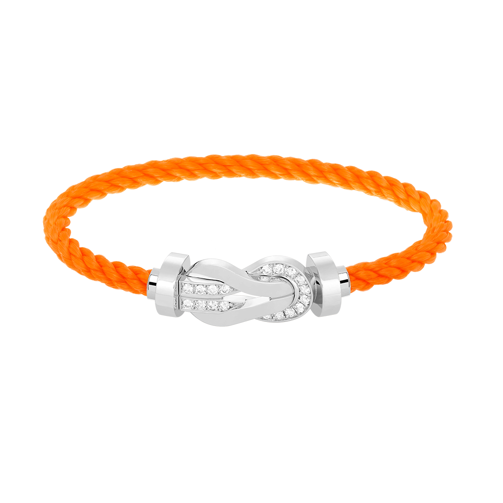 [⭐Mirelle]CHANCE LARGE 8 FIGURE BUCKLE HALF DIAMOND BRACELET SILVER