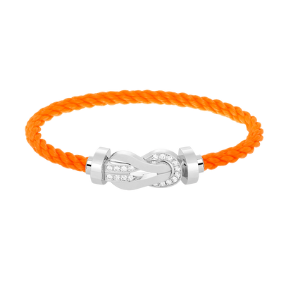 [⭐Mirelle]CHANCE LARGE 8 FIGURE BUCKLE HALF DIAMOND BRACELET SILVER