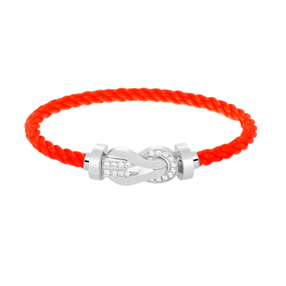 [⭐Mirelle]CHANCE LARGE 8 FIGURE BUCKLE HALF DIAMOND BRACELET SILVER