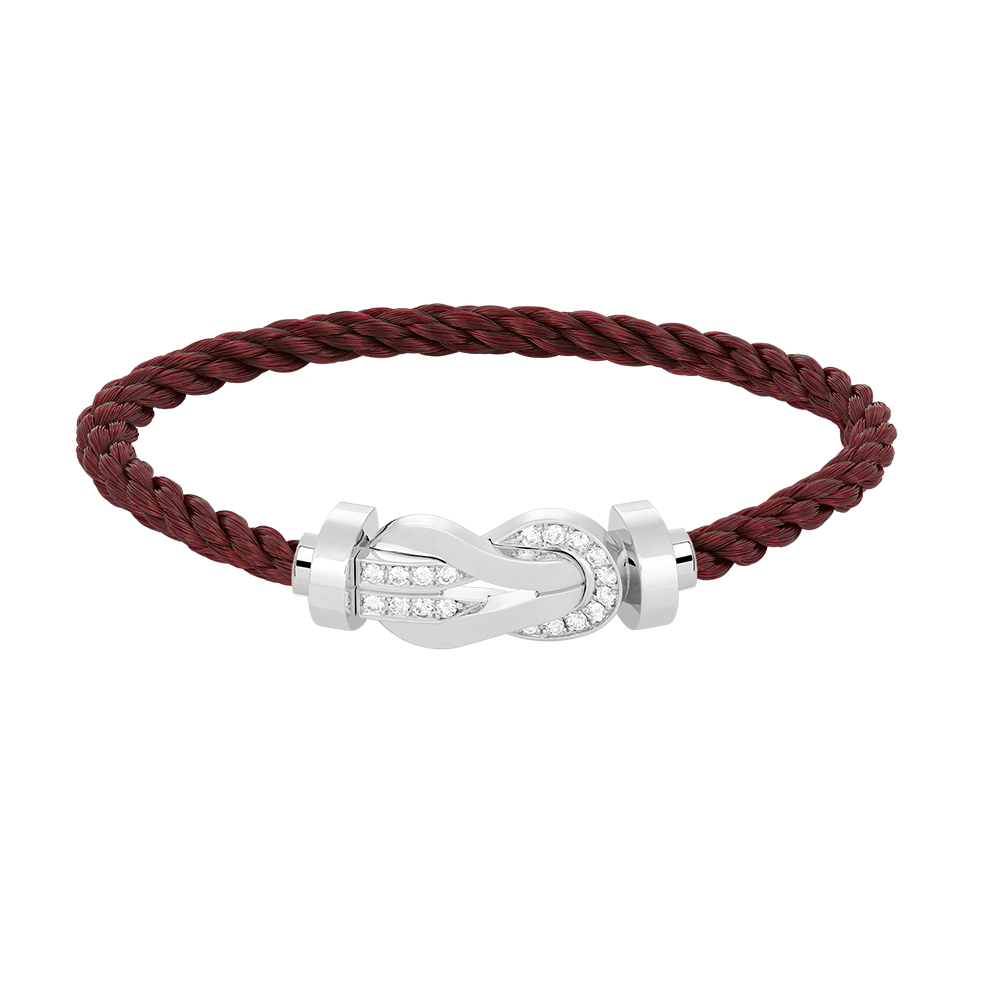 [⭐Mirelle]CHANCE LARGE 8 FIGURE BUCKLE HALF DIAMOND BRACELET SILVER