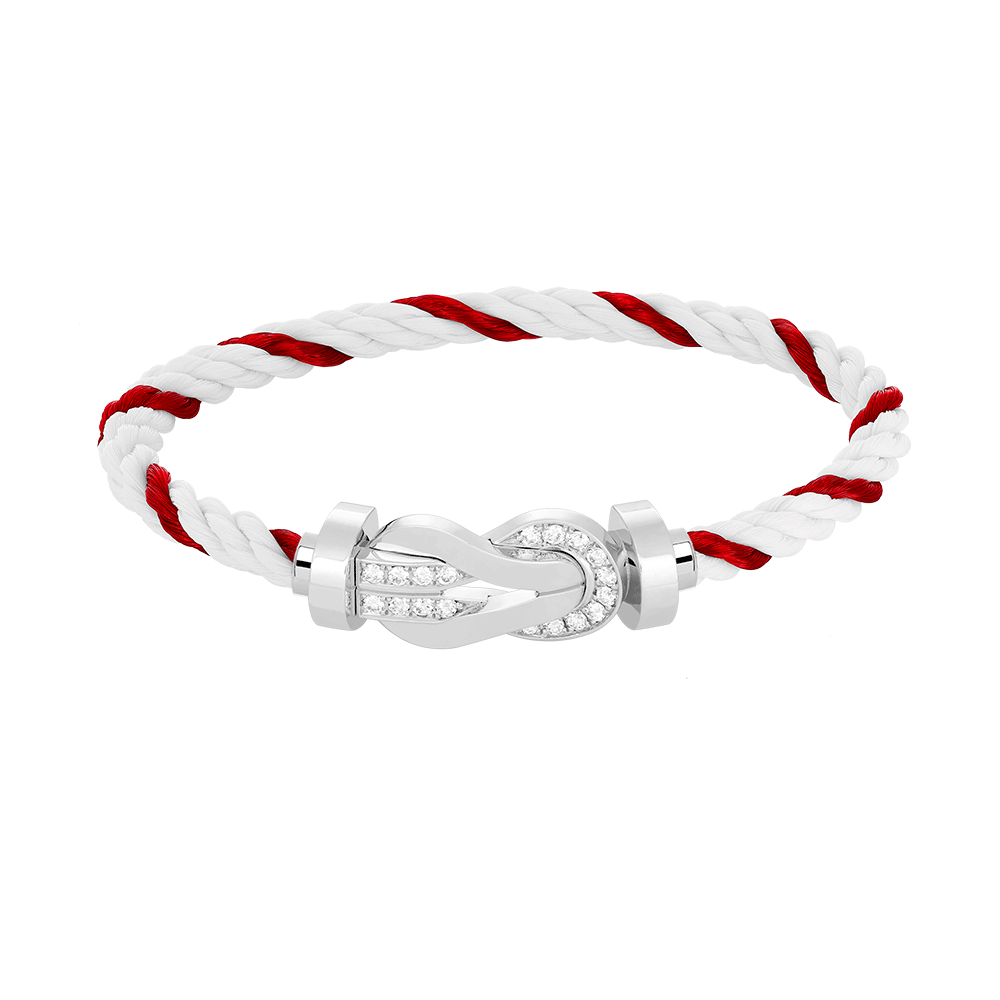 [⭐Mirelle]CHANCE LARGE 8 FIGURE BUCKLE HALF DIAMOND BRACELET SILVER