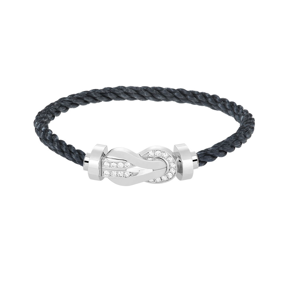 [⭐Mirelle]CHANCE LARGE 8 FIGURE BUCKLE HALF DIAMOND BRACELET SILVER