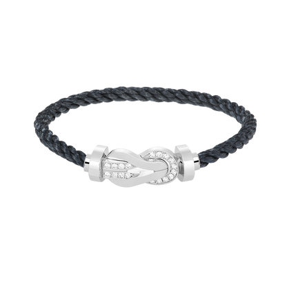 [⭐Mirelle]CHANCE LARGE 8 FIGURE BUCKLE HALF DIAMOND BRACELET SILVER