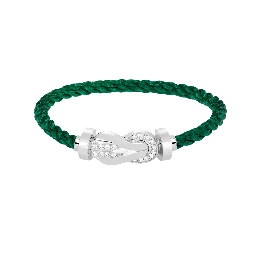 [⭐Mirelle]CHANCE LARGE 8 FIGURE BUCKLE HALF DIAMOND BRACELET SILVER