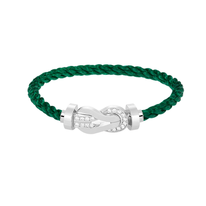 [⭐Mirelle]CHANCE LARGE 8 FIGURE BUCKLE HALF DIAMOND BRACELET SILVER