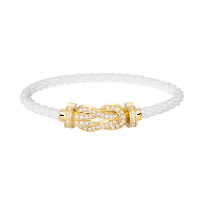 [⭐Mirelle]CHANCE LARGE 8 FIGURE BUCKLE FULLDIAMOND BRACELET GOLD