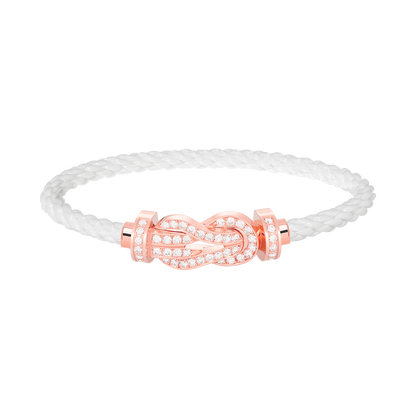 [⭐Mirelle]CHANCE LARGE 8 FIGURE BUCKLE FULL DIAMOND BRACELET ROSE GOLD