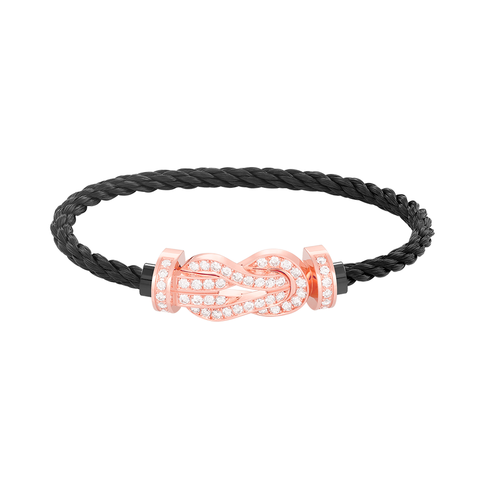 [⭐Mirelle]CHANCE LARGE 8 FIGURE BUCKLE FULL DIAMOND BRACELET ROSE GOLD