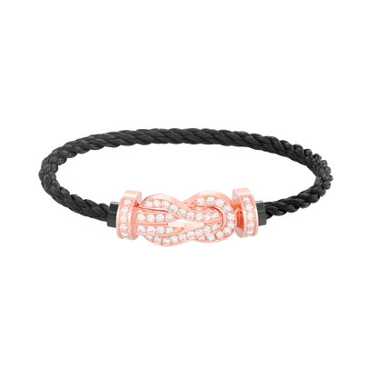 [⭐Mirelle]CHANCE LARGE 8 FIGURE BUCKLE FULL DIAMOND BRACELET ROSE GOLD